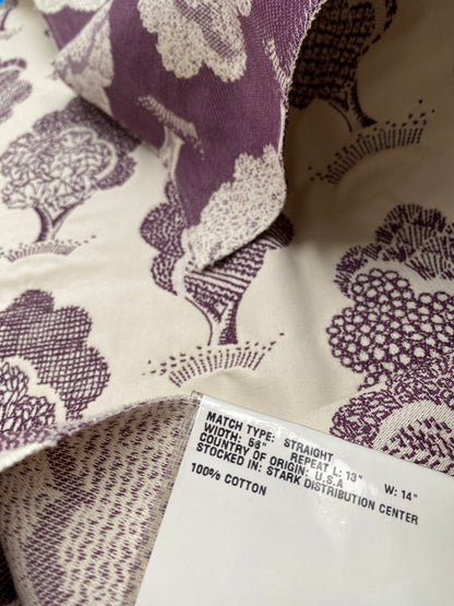 23 Berkbox88 Square Woven by Grey Watkins Ashbury Grove Plum Purple Cream Topiary Brocade Cotton MSRP USD 152/Y