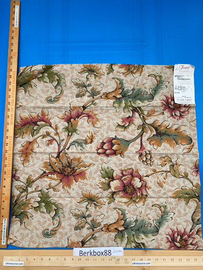 24 Berkbox88 Square Woven by Fonthill Lampasso Firenze Multi/Cream Floral White MSRP USD304/y