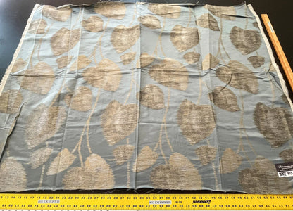 11 Berkbox52 1.1 yard Scalamandre Isabella Gray Gold Foliage Silk Lampas MSRP USD 428/Y