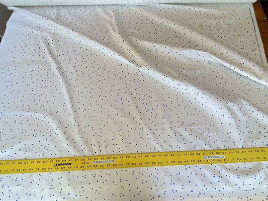 Scalamandre Van Cotton Print Navy On White Polka Dots MSRP USD 176/Y Albert Hadley To Van Truex Hn