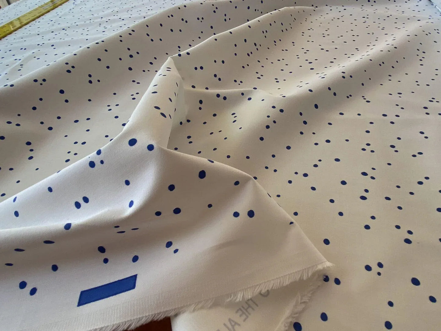 Scalamandre Van Cotton Print Navy On White Polka Dots MSRP USD 176/Y Albert Hadley To Van Truex Hn