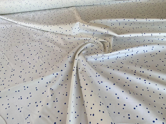 Scalamandre Van Cotton Print Navy On White Polka Dots MSRP USD 176/Y Albert Hadley To Van Truex Hn