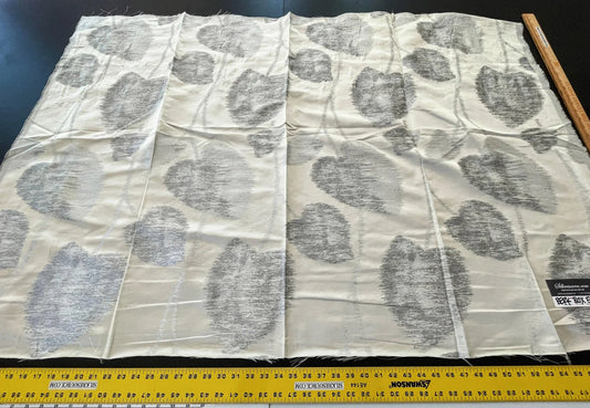 12 Berkbox52 1 yard Scalamandre Isabella White Gray Foliage Silk Lampas MSRP USD 428/Y