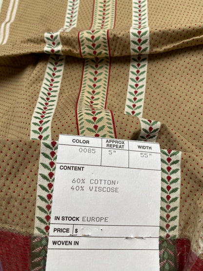 26 Berkbox88 Square Woven by Old World Weavers Vert Galant Taupe Brown White Stripe Floral MSRP USD 300+/y