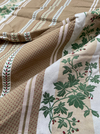 26 Berkbox88 Square Woven by Old World Weavers Vert Galant Taupe Brown White Stripe Floral MSRP USD 300+/y