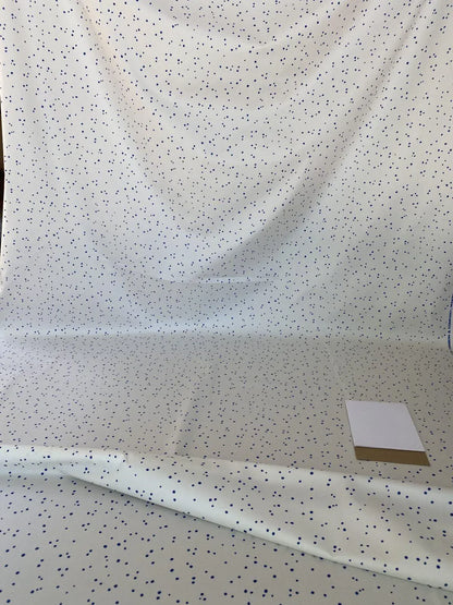 Scalamandre Van Cotton Print Navy On White Polka Dots MSRP USD 176/Y Albert Hadley To Van Truex Hn