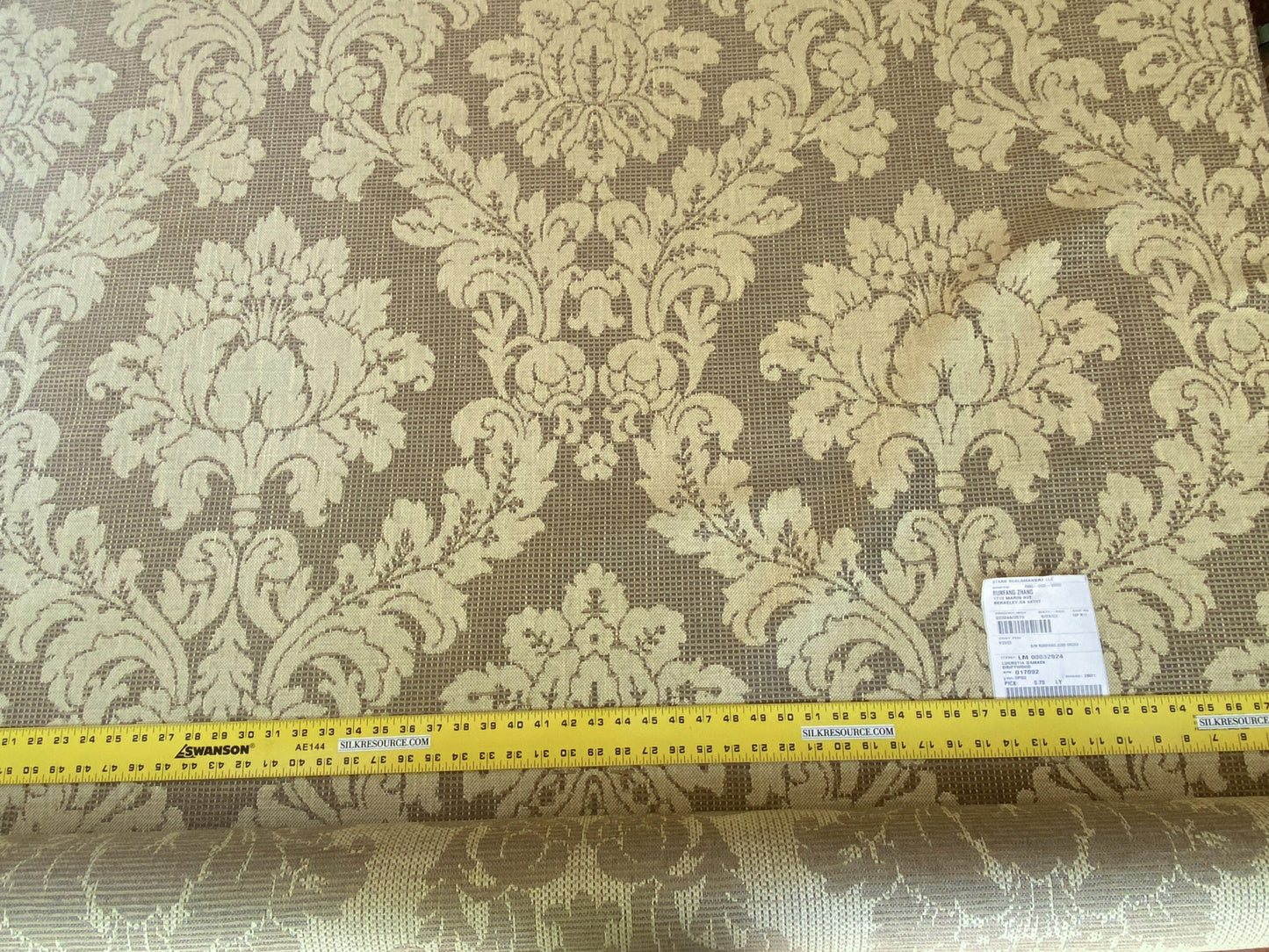 Scalamandre " Lucretia Damask Driftwood Renaissance Classic Damask Thick! MSRP USD 300/Y Tan Beige"