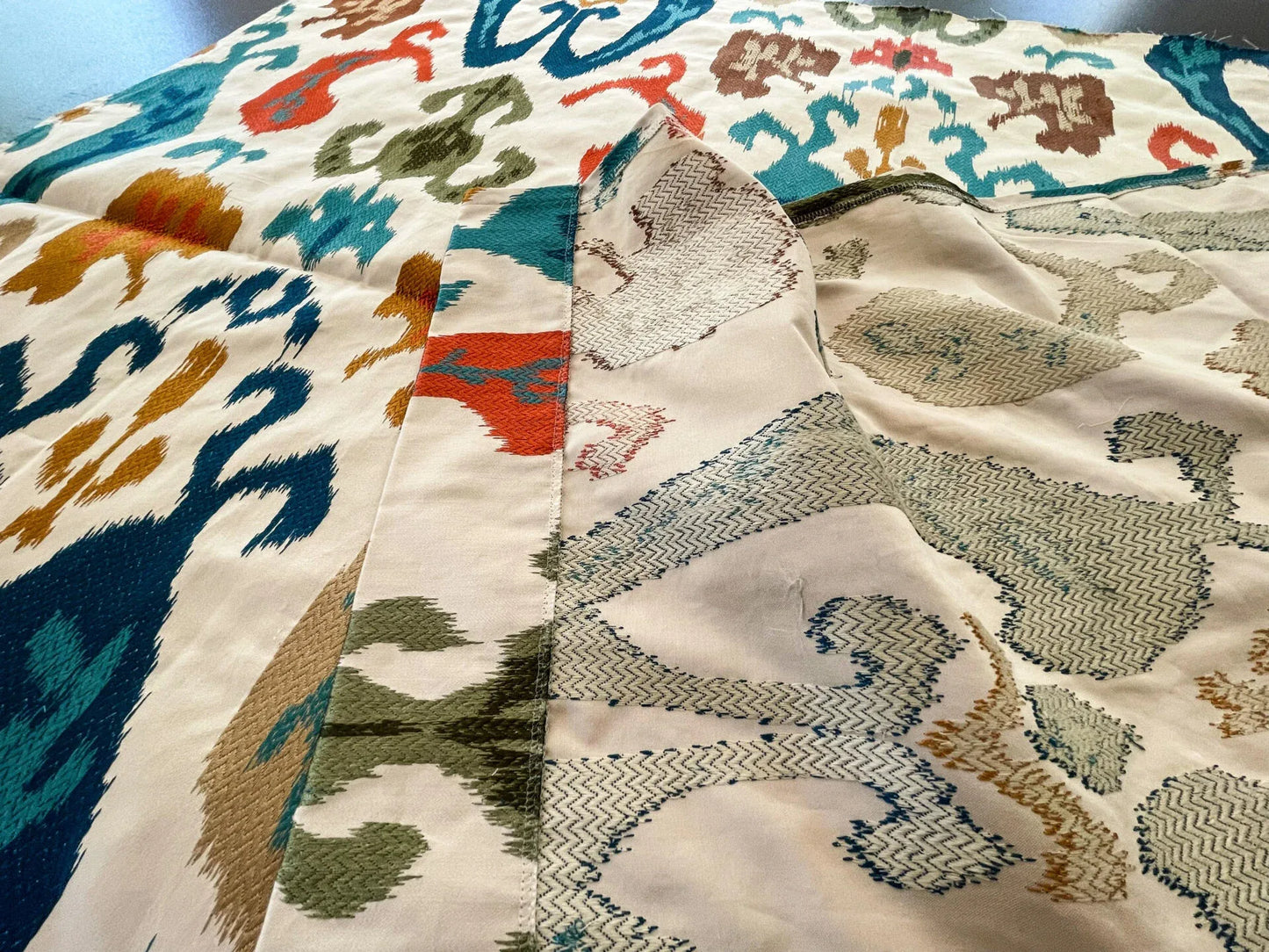 13 Berkbox52 1.2 yard Scalamandre Embroidery Mandalay Ikat Spice Market MSRP USD 414/Y