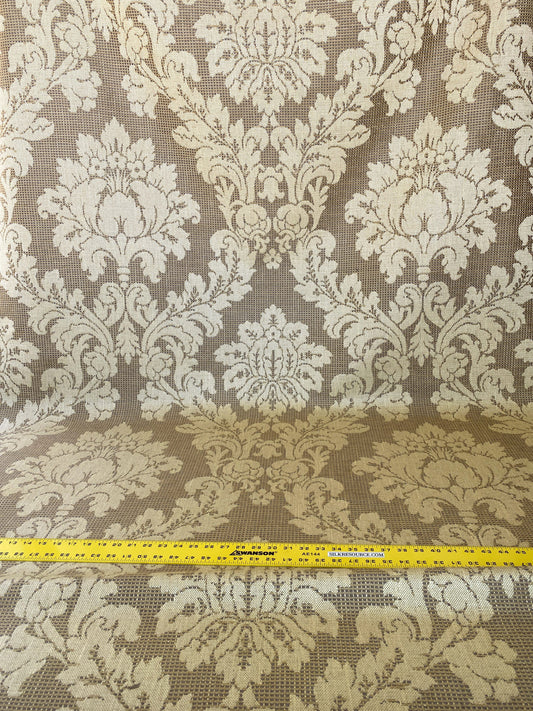 Scalamandre " Lucretia Damask Driftwood Renaissance Classic Damask Thick! MSRP USD 300/Y Tan Beige"