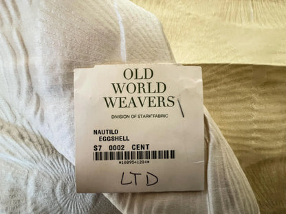 19 Berkbox52 1.2 yard Scalamandre Nautilo Eggshell White Jacquard,  Bird , Animal/ocean Blue MSRP USD 302