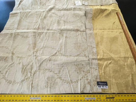 20 Berkbox52 2yardsX54 Scalamandre Faliero Magnolia Silk Linen Beige Gold Floral