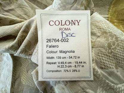20 Berkbox52 2yardsX54 Scalamandre Faliero Magnolia Silk Linen Beige Gold Floral