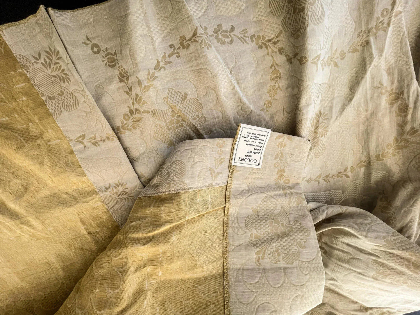 20 Berkbox52 2yardsX54 Scalamandre Faliero Magnolia Silk Linen Beige Gold Floral