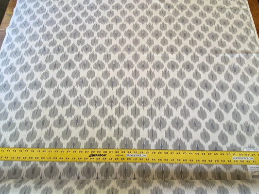 Scalamandre " Amara Ikat Weave Stone MSRP USD 150/Y Cotton Hand Woven! Grey White Sc 0001 27176"