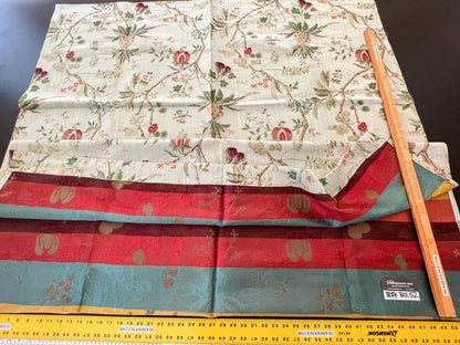 25 Berkbox52 2.4yds Scalamandre Colony La Perouse Multi on Ivory Pomegranate eggplant pineapple Fruits Floral Tree Foliage MSRP USD 578/Y