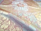 Old World Weavers BROCHE DAMASK YELLOW/RED Pink Peach Gold Italian Renaissance Brocade Silk Linen Cotton MSRP $500+/y