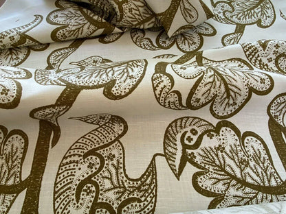 Scalamandre " Russell - Linen Butterscotch MSRP USD 188/Y Albert Hadley Linen Print Jacobean Tan