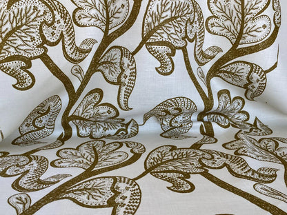 Scalamandre " Russell - Linen Butterscotch MSRP USD 188/Y Albert Hadley Linen Print Jacobean Tan