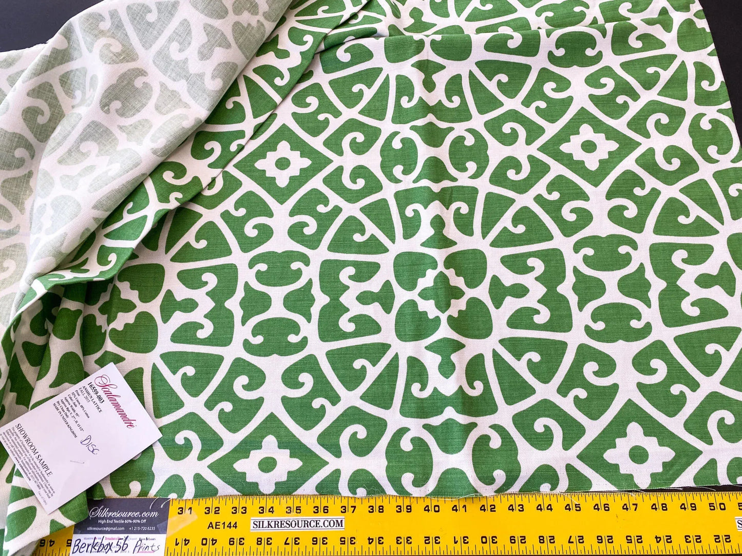 3 Berkbox56 1.2 yard Anshun Lattice Green White MSRP USD 300+