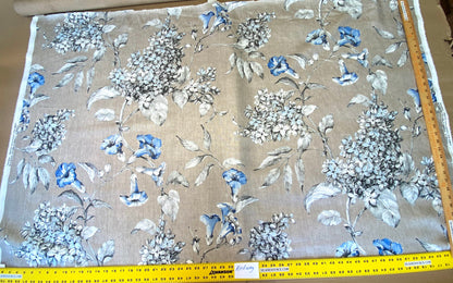 Scalamandre Merrimon in Linen Print Silky Linen Fragrant Summer lilac trumpet flower or  jimsonweed  MSRP $346/y