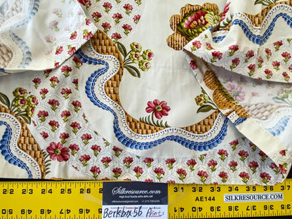 4 Berkbox56 2.4 yard Scalamandre Print Floral Brown on White