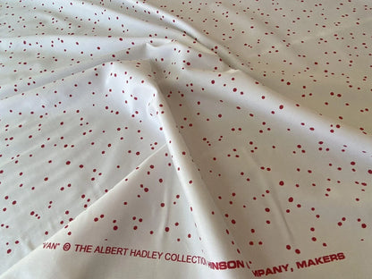 Scalamandre Van Cotton Print Red On White Polka Dots MSRP USD 176/Y Albert Hadley To Van Truex