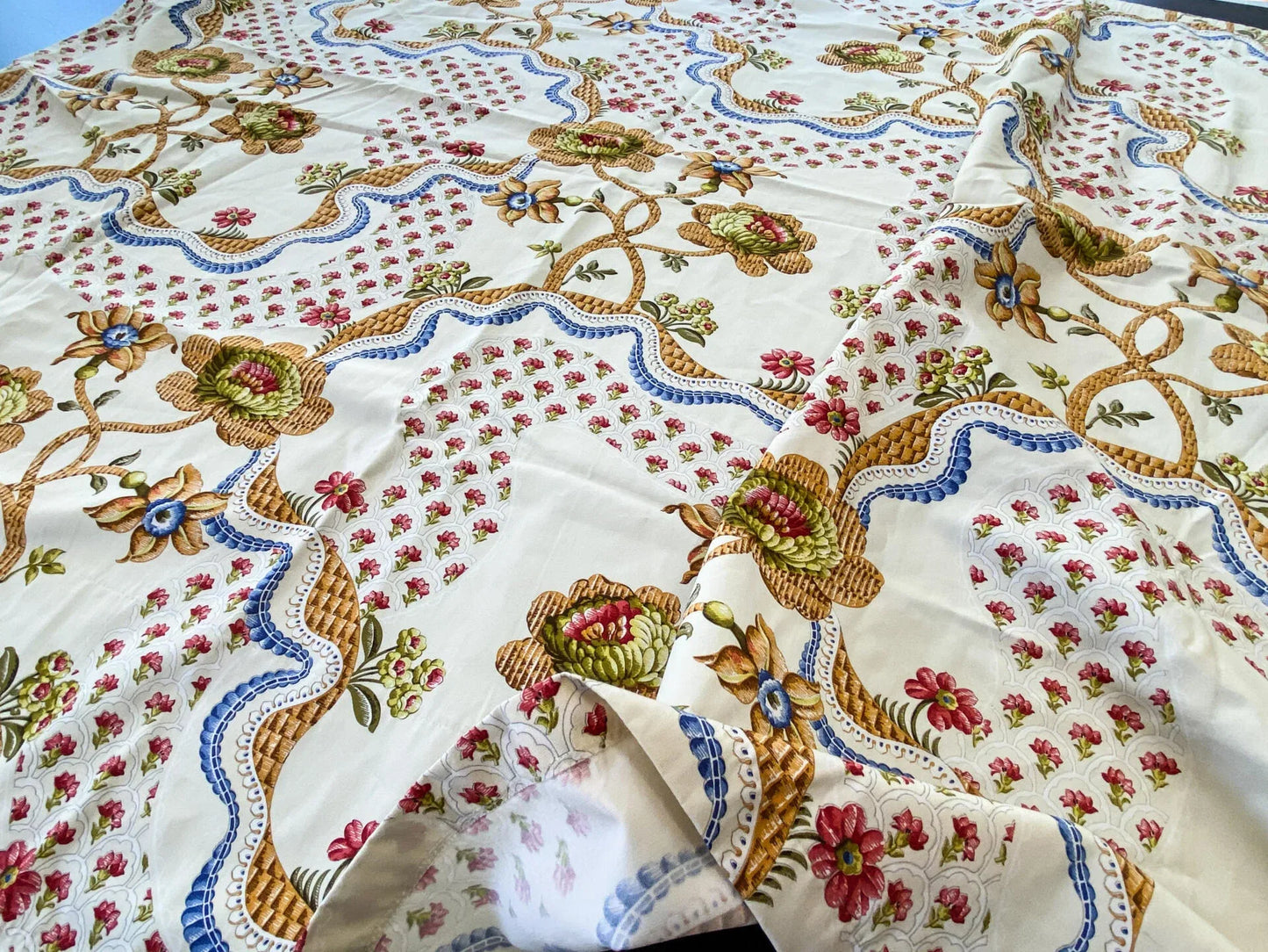 4 Berkbox56 2.4 yard Scalamandre Print Floral Brown on White