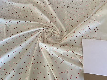 Scalamandre Van Cotton Print Red On White Polka Dots MSRP USD 176/Y Albert Hadley To Van Truex