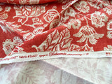 6 Berkbox56 1.5 yard Scalamandre Calais Linen Print Coral Red White