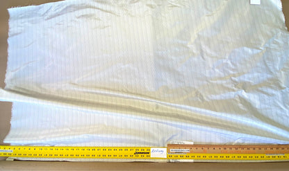 Scalamandre Astley Silk Strie Cream Blue White Pin Stripe Small Scale  MSRP USD350+/yard