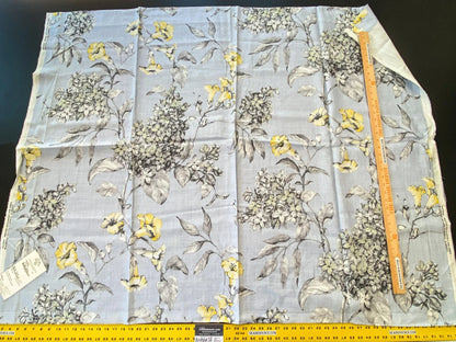 7 Berkbox56 1.2 yard Scalamandre Merrimon Light Blue Floral 100% Linen with Glazed finish