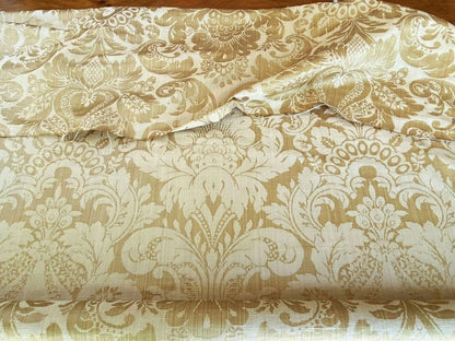 Scalamandre " Wicklow Silk Straw Strie Renaissance Grand Damask Gold Yellow White MSRP USD 278/Y Damask"