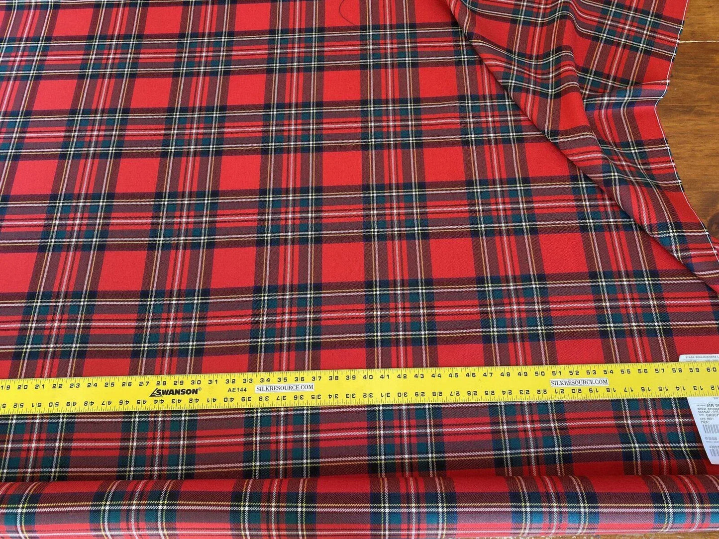 Scalamandre " Royal Stewart Scarlet, Green, Multi Wool Plaid Scotish MSRP USD 232/Y Plaid"