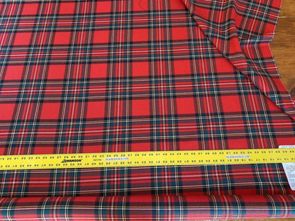 Scalamandre " Royal Stewart Scarlet, Green, Multi Wool Plaid Scotish MSRP USD 232/Y Plaid"