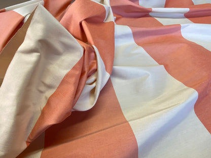 Scalamandre Riviera Stripe St. Tropez Orange Beige / Natural Silk and Wool MSRP USD364/Y