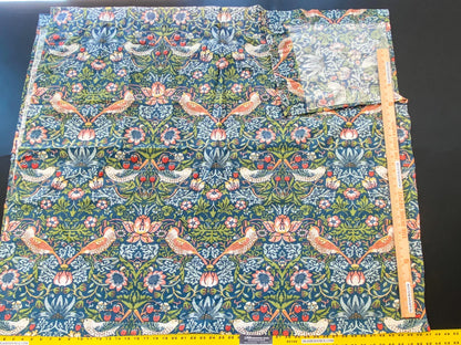 10 Berkbox56 2.4 yard Scalamandre Bird Strawberry Thief William Morris Floral pattern Blue