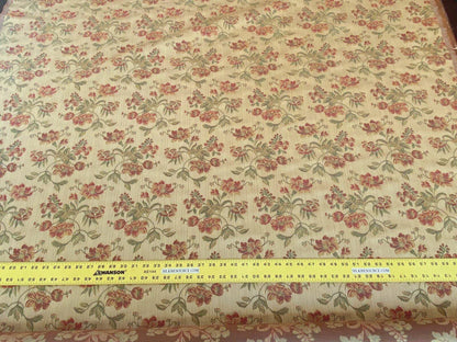 Scalamandre Charroux Gold Peony Field Red Floral Lampas Red France MSRP USD 284/Y