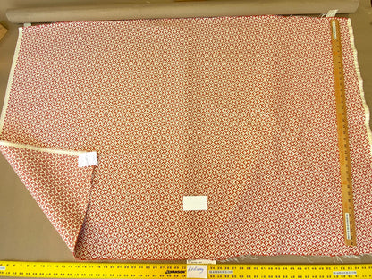 Scalamandre Khiva Weave Poppy Red White Small Scale Geometric Diamond 100% Cotton MSRP USD180/yd