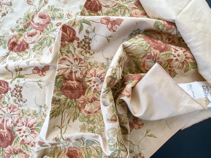 12 Berkbox56 1.3 yard Scalamandre Balmoral-Corn linen Rose, Green Floral