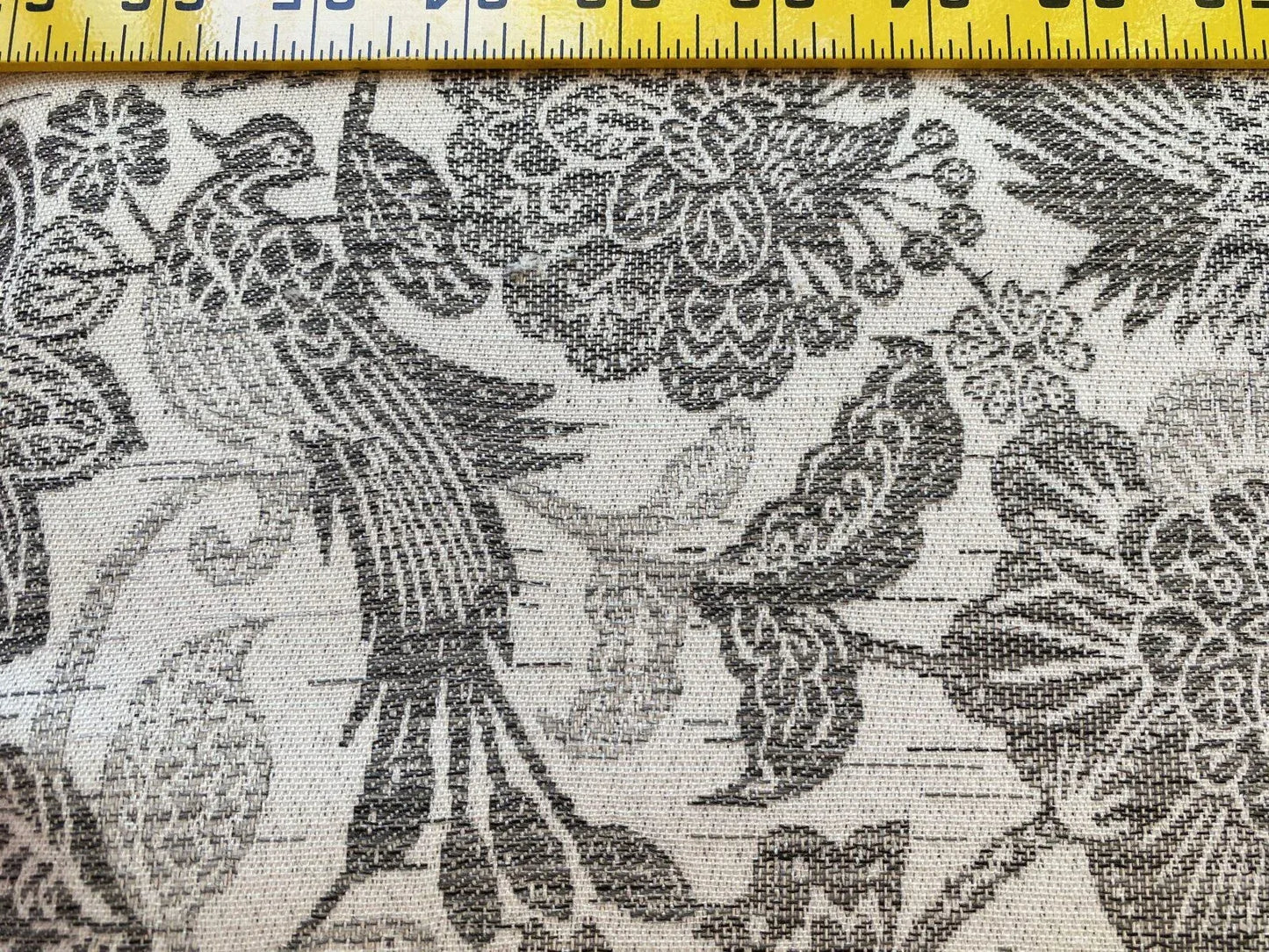 Scalamandre Sankaty Charcoal Outdoor Bird Flower Chinoiserie Folklore Grey White MSRP USD 183/Y