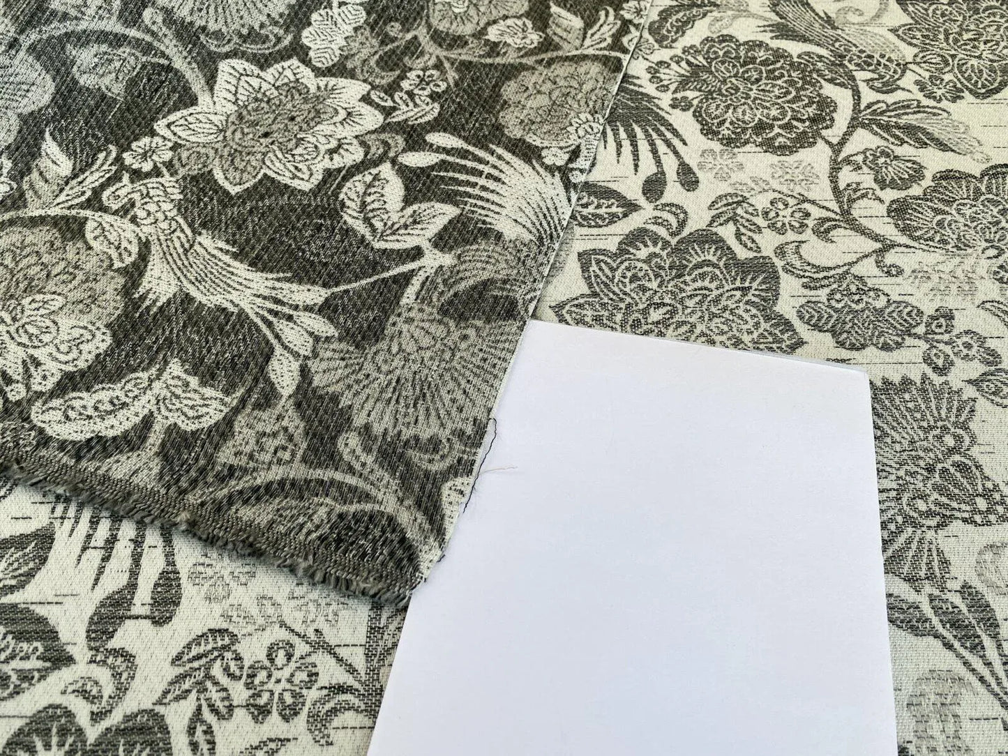 Scalamandre Sankaty Charcoal Outdoor Bird Flower Chinoiserie Folklore Grey White MSRP USD 183/Y