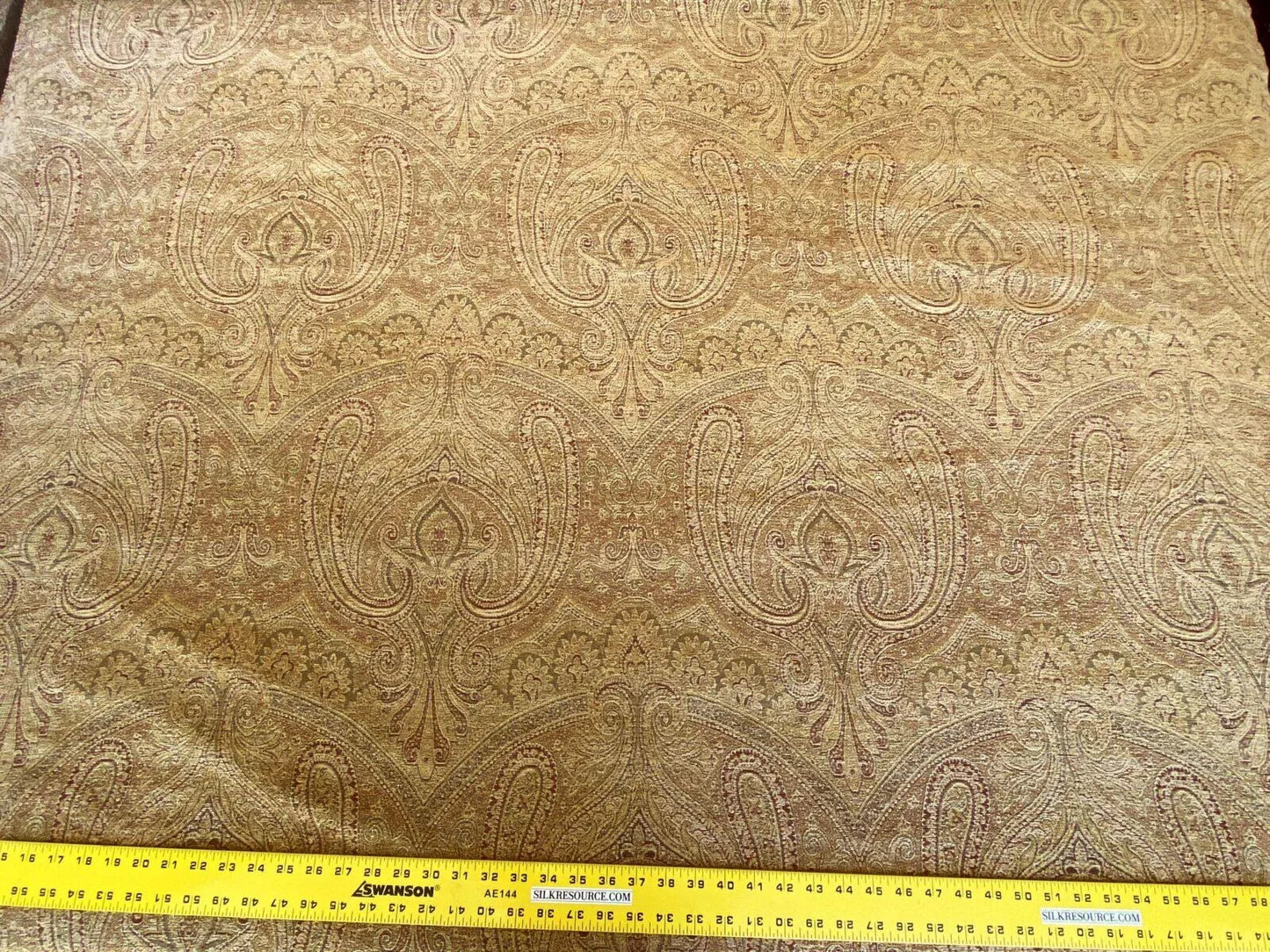 Scalamandre Asha Topaz Woven Turkish Paisley Chenille Paisley Gold - By The Yard