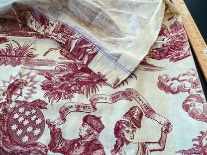 14 Berkbox56 2 yards 31.5" wide Scalamandre Red Beige TOILE Independence War Washington PrintPrint