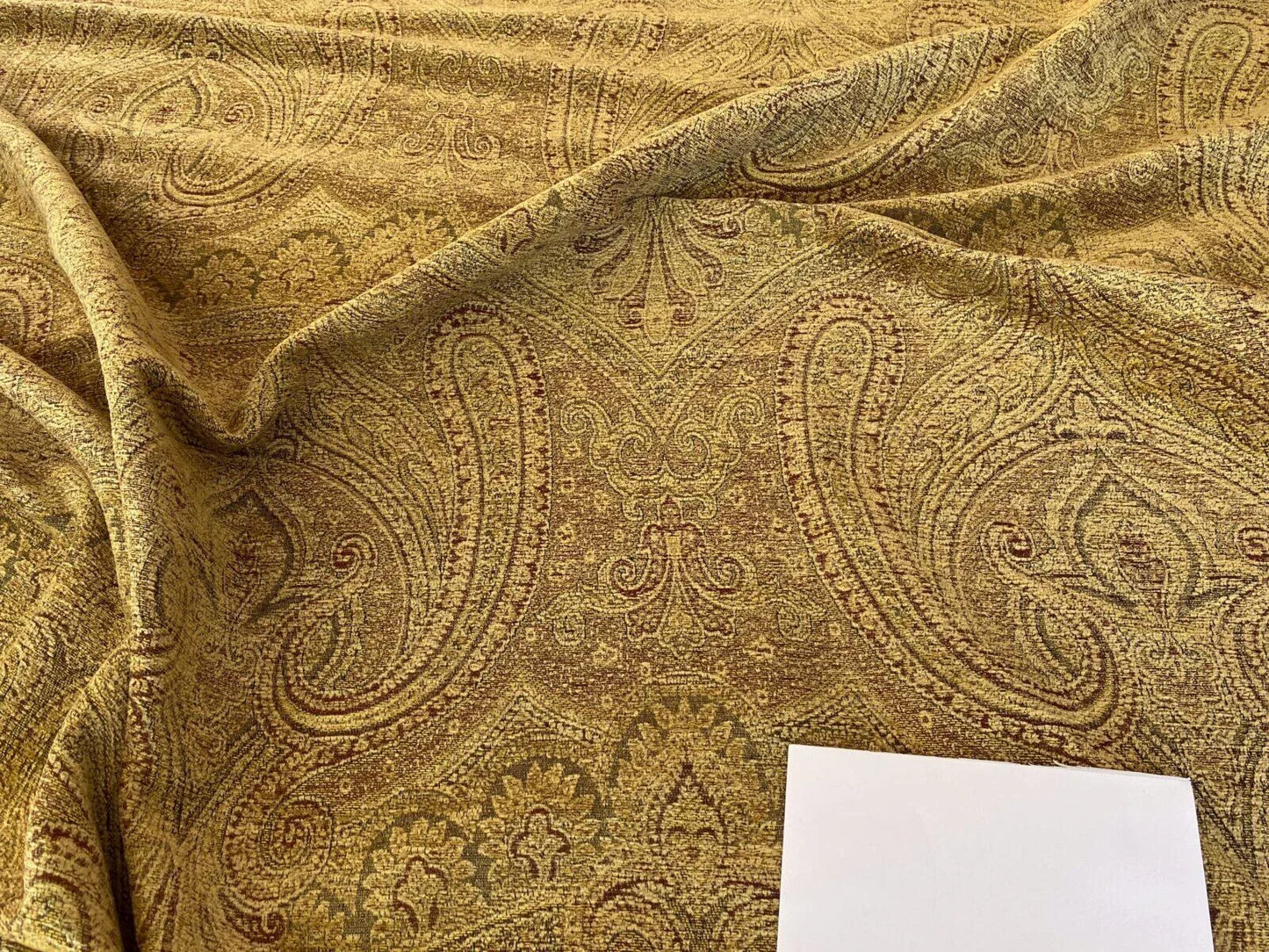 Scalamandre Asha Topaz Woven Turkish Paisley Chenille Paisley Gold - By The Yard