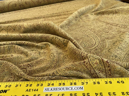 Scalamandre Asha Topaz Woven Turkish Paisley Chenille Paisley Gold - By The Yard