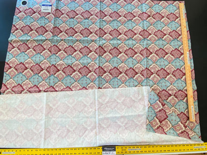 17 Berkbox56 1.5 yard Scalamandre Akira Red Blue Diamond Pattern