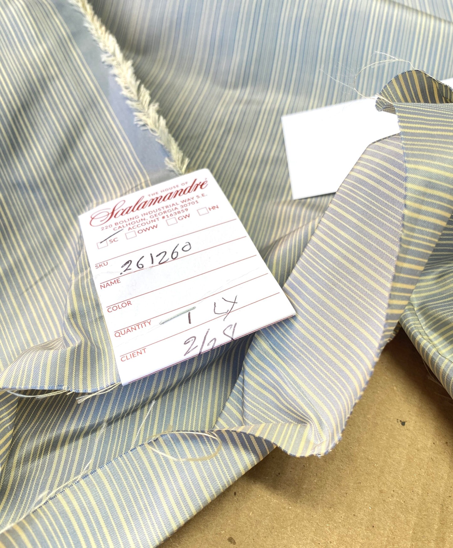 Scalamandre Astley Silk Strie French Blue White Pin Stripe Small Scale  MSRP USD350+/yard.