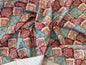 Scalamandre  AKIRA PEACOCK ROSE Cotton Print Red Blue Diamond Pattern