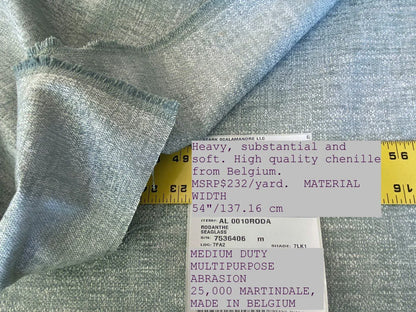 Scalamandre " Rodanthe Seaglass Heavy Texture Green Aqua Silky Chenille MSRP USD 232/yard