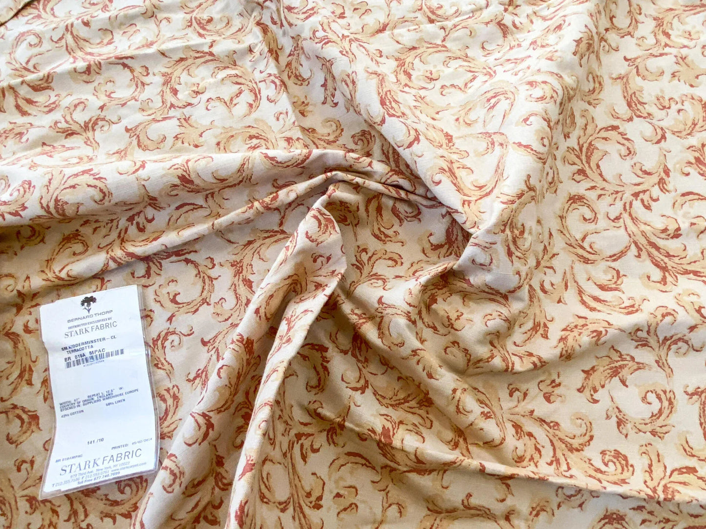 19 Berkbox56 1.4 yard Scalamandre SM. KIDDERMINSTER-CL TERRACOTTA Yellow Beige